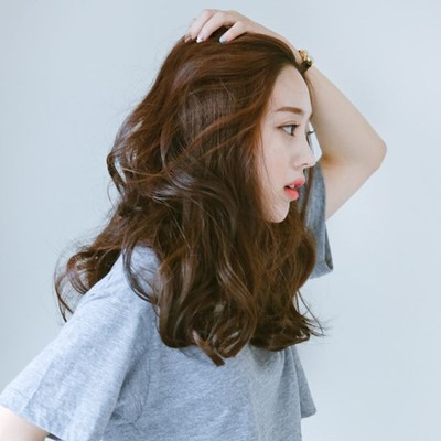 Rambut Palsu Wig Wanita Bergelombang Korean Version Long Curly Hair Extension Import