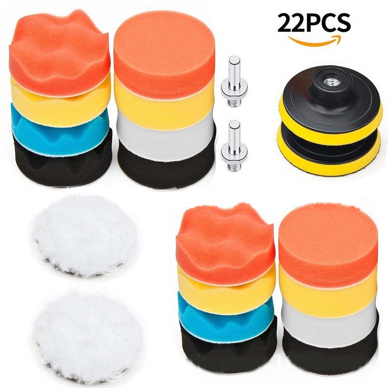 Busa Alat Poles Body Motor Mobil 7/12/22 Pcs 3 Inch 80mm Compound Wax Detailing Mengkilapkan-3 inch 22 pcs