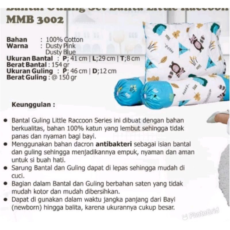 Morumotto BANTAL GULING SET BALITA LITTLE RACCOON SERIES MMB3002