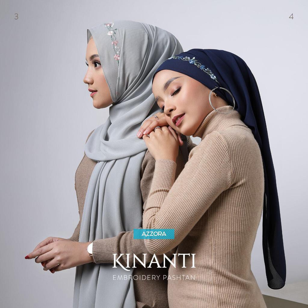 Jilbab Pashmina Instan Kinanti Pastal Pashtan Tali Ori Azzora BY QOID
