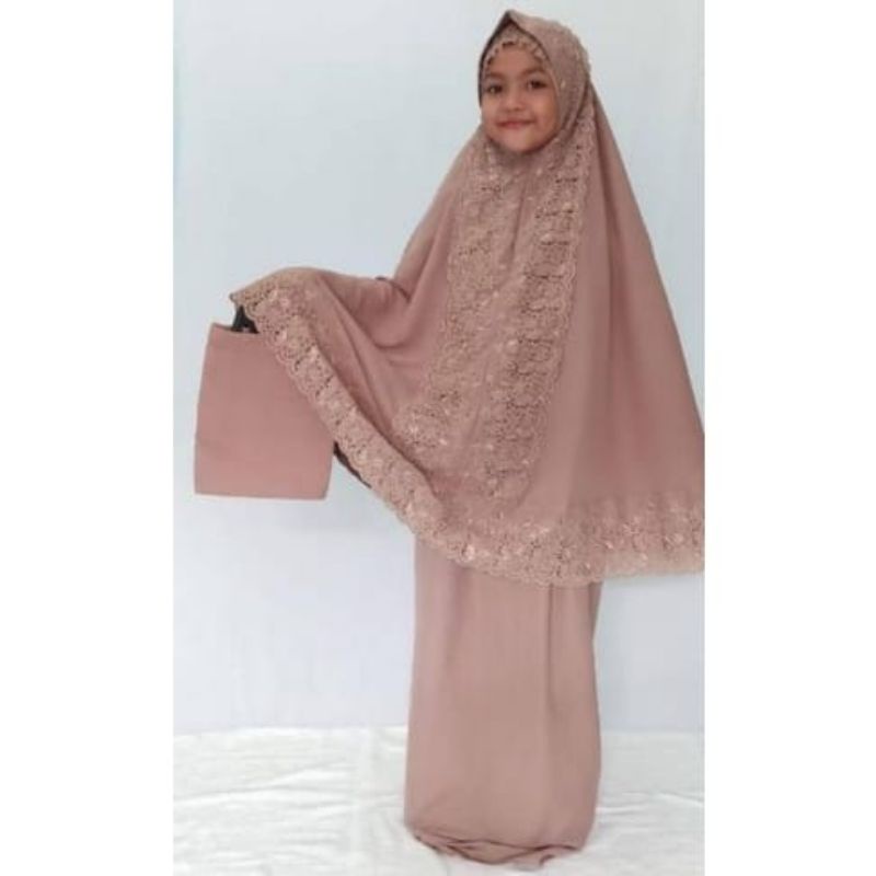 BISA COD Mukenah ank/kids FATIMAH ANDIN 8-13thn katun premium