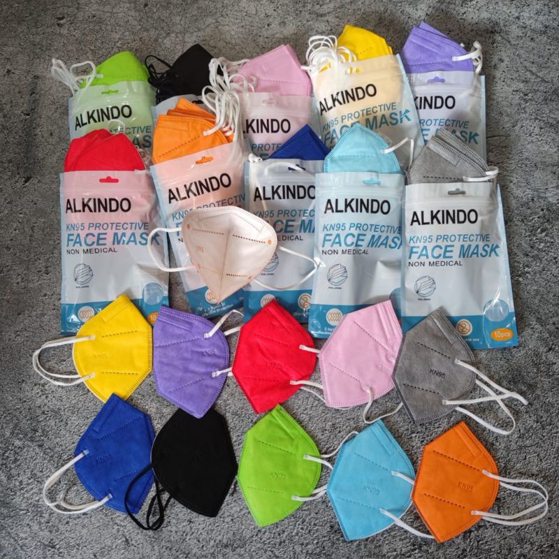 NEW PACK KN95 ALKINDO - MASKER KN95 EARLOOP WARNA & MIX MEDICAL GRADE MASKER KN 95 WARNA MASKER MIX