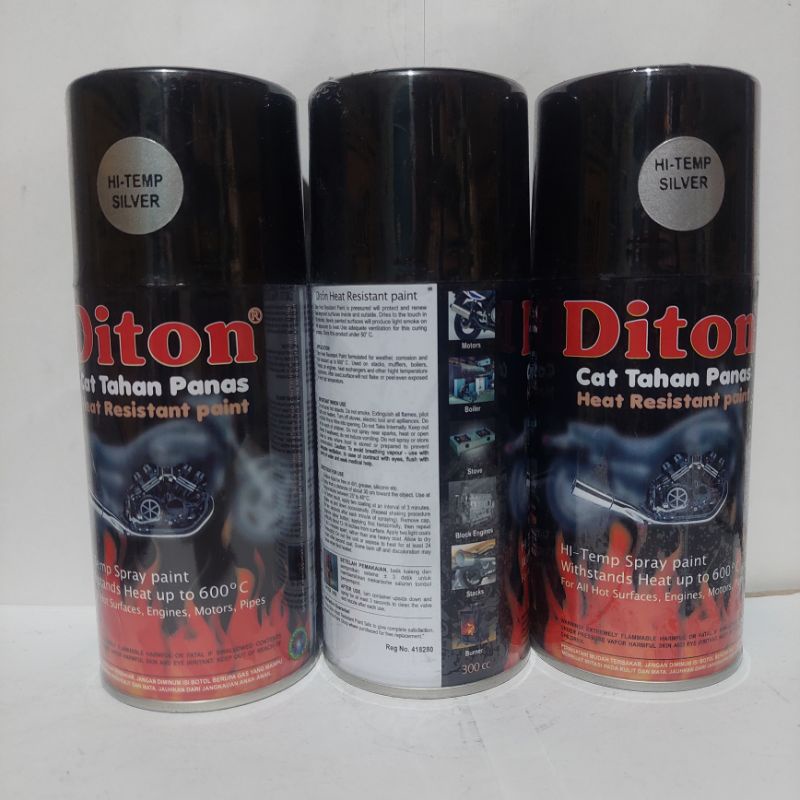 Pilok Pilox Cat Diton Anti Panas Hitam Silver Bronze Hi Temp Black Silver Bronze Cat Tahan Panas Untuk Knalpot &amp; Blok Mesin