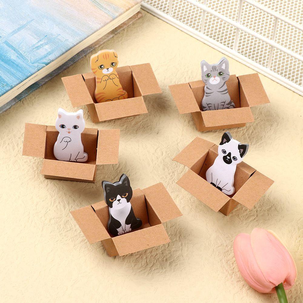 Populer Kartun Kucing Sticky Notes Self-adhesive Stationery Stiker Lucu Bookmark Memo Pad