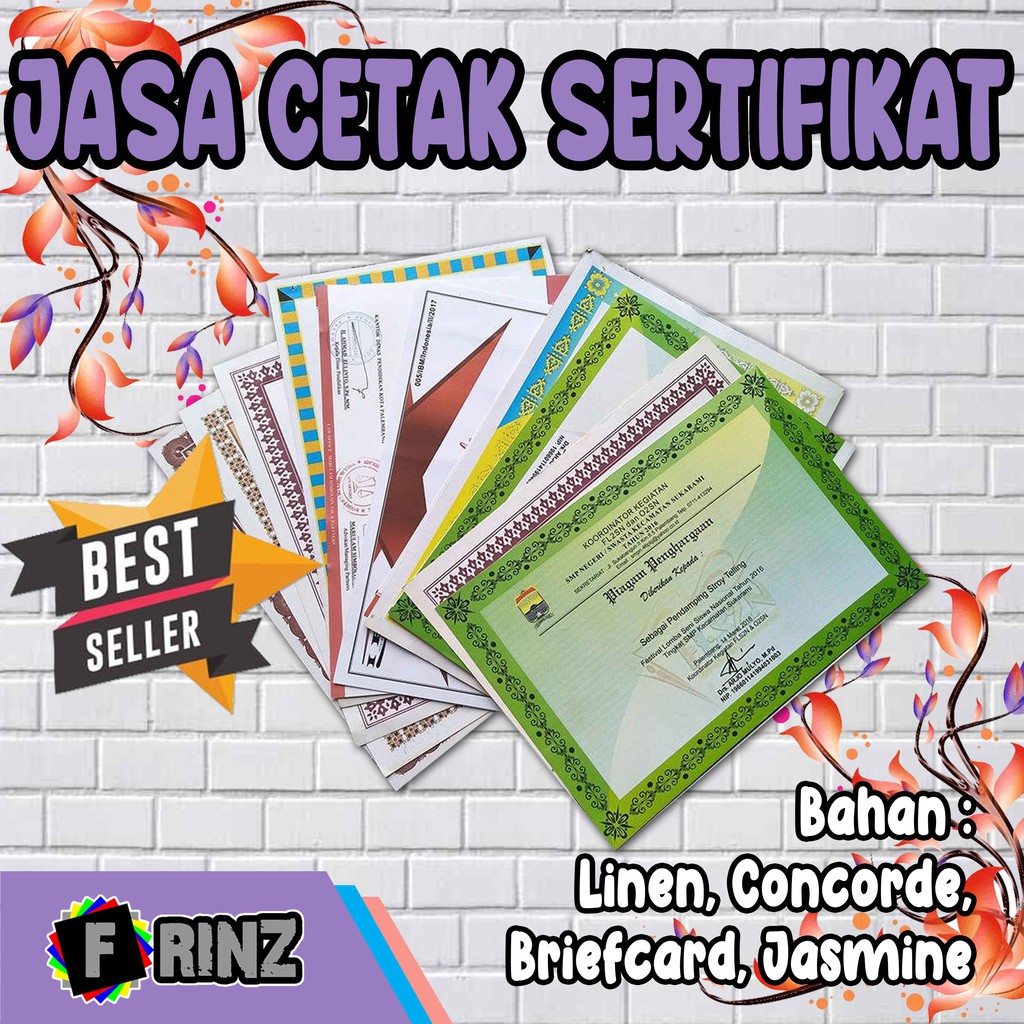 Jasa Print Online ~ Sertifikat Cetak Piagam Penghargaan 1 Sisi Shopee Indonesia 6038