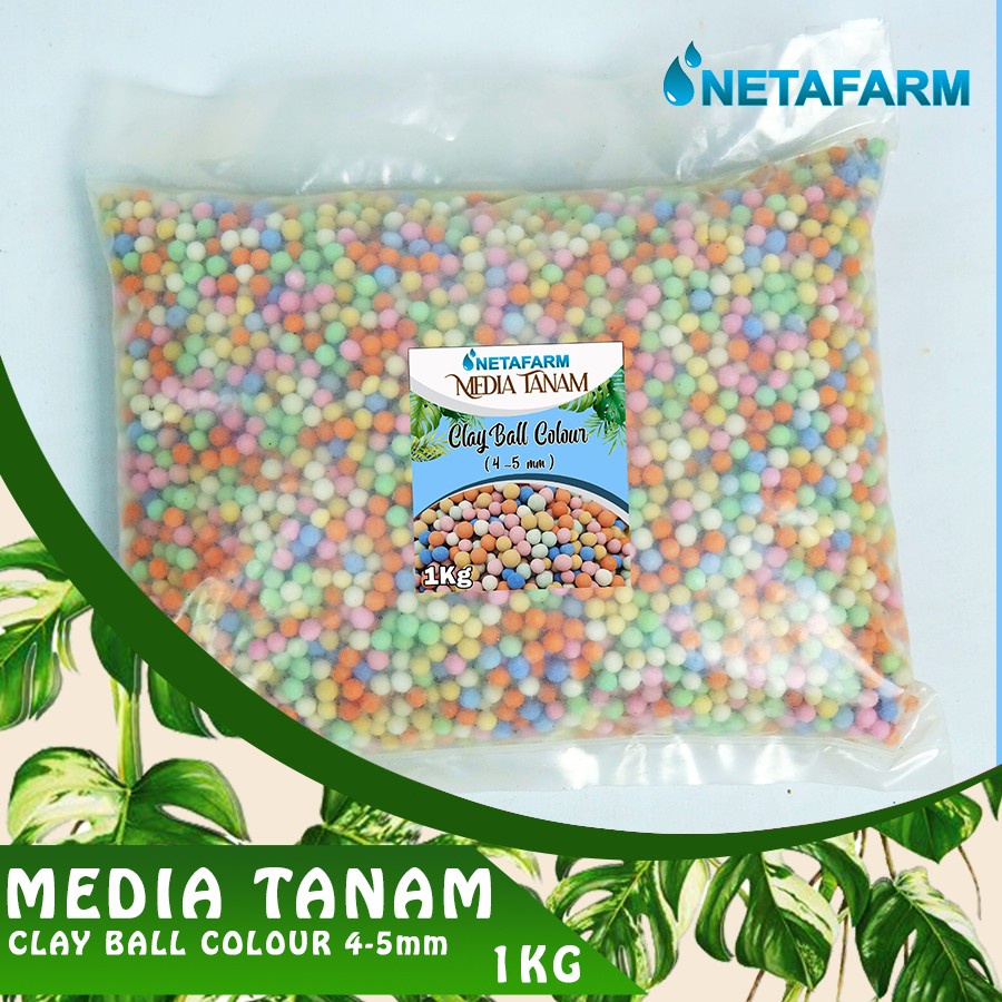 LECA CLAY BALL CERAMSITE Hydroton Mix Color 4-5mm - 1KG