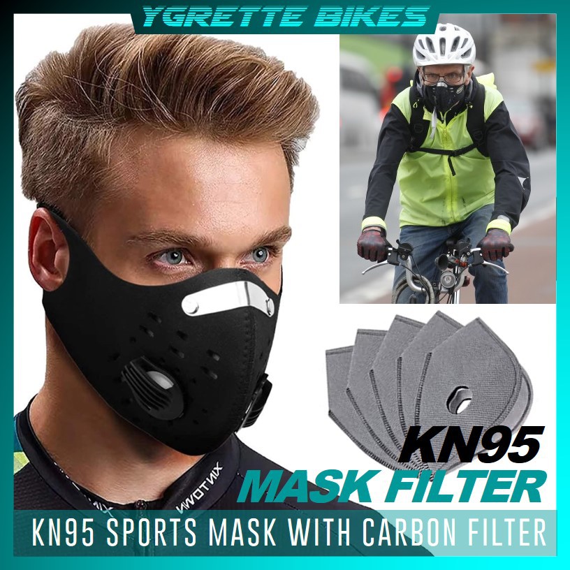 YGRETTE - PREMIUM MASKER OLAHRAGA SPORTS MASK WITH CARBON FILTER KN95 BISA DICUCI REFILL READY