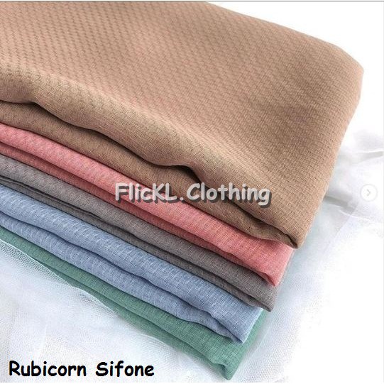 Bahan Kain Rubicorn Sifone Lebar 1.15 Meter Kerudung Hijab Jilbab Muslim Rollan