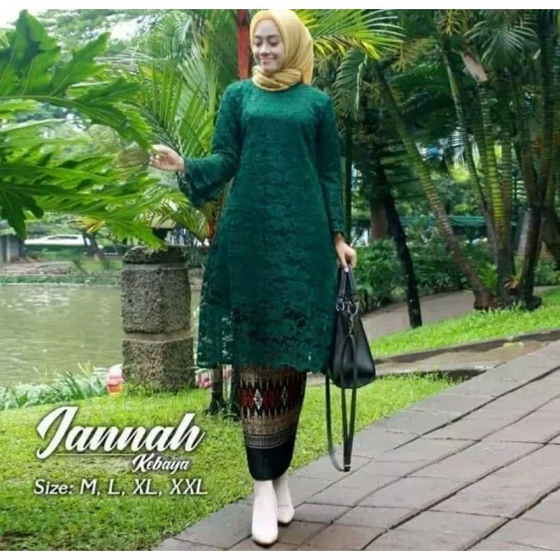 Set Tunik Muslim/Kebaya Brokat/Tunik Brokat/Tunik Kinanti