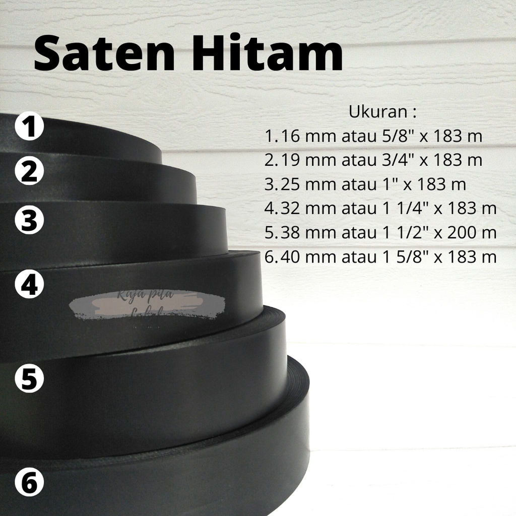 PITA  SATIN HITAM POLOS LABEL BAJU