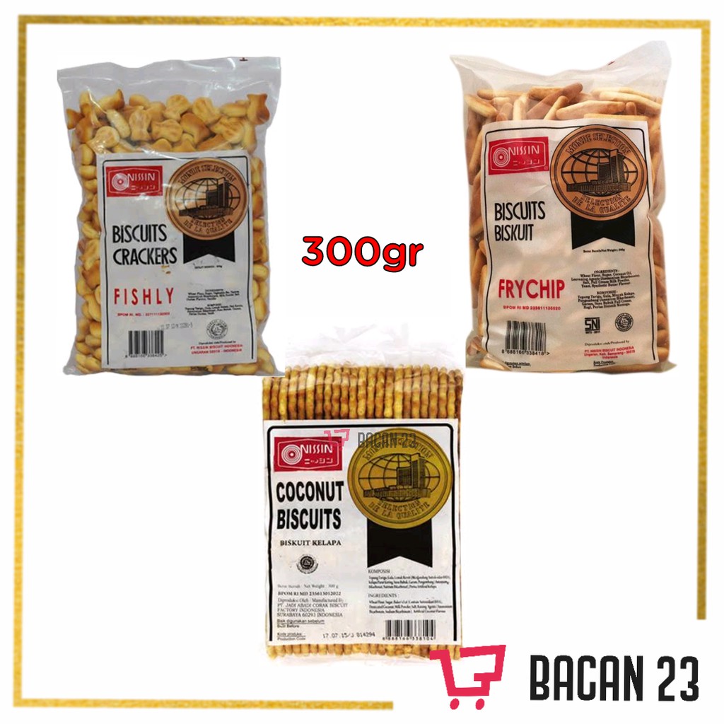 

Nissin Biscuit Crackers (300gr) ( Durian Fishly - Susu - Coconut ) / Bacan23 - Bacan 23