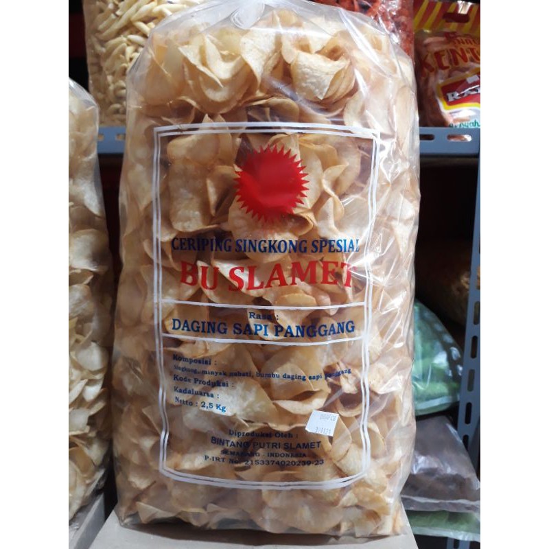 200 Gr KRIPIK SINGKONG BALADO JERUK / SAPI PANGGANG / LADA HITAM / ORIGINAL / SINGKONG BU SLAMET