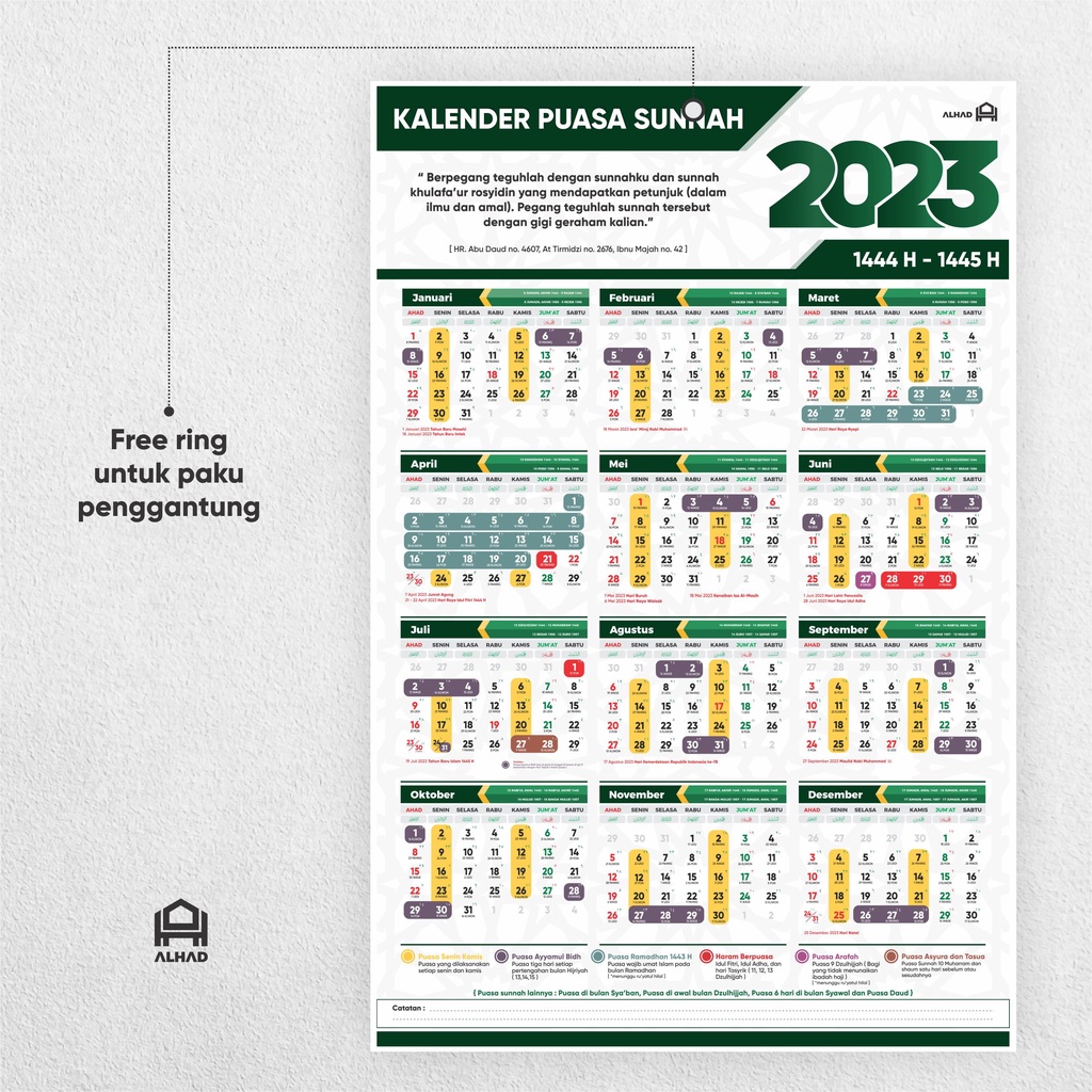 Kalender Puasa Sunnah 2023 - Homecare24