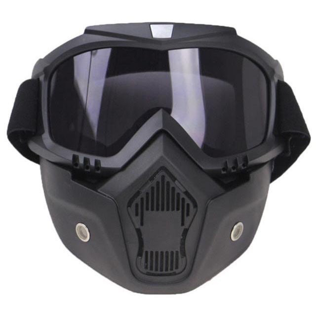 Kacamata Google Mask Full Face Warna Hitam Retro Untuk Helm Bogo JPX Cargloss Osbe dan Motor Cross