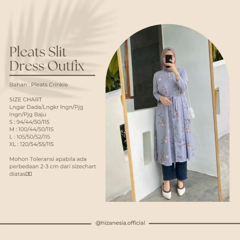 PLEATS SLIT DRESS OUTFIX