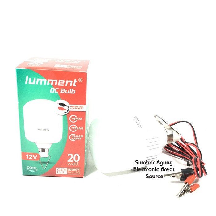 Lampu Aki Tabung Lumment DC 20W 12W Cahaya Putih Cool Daylight