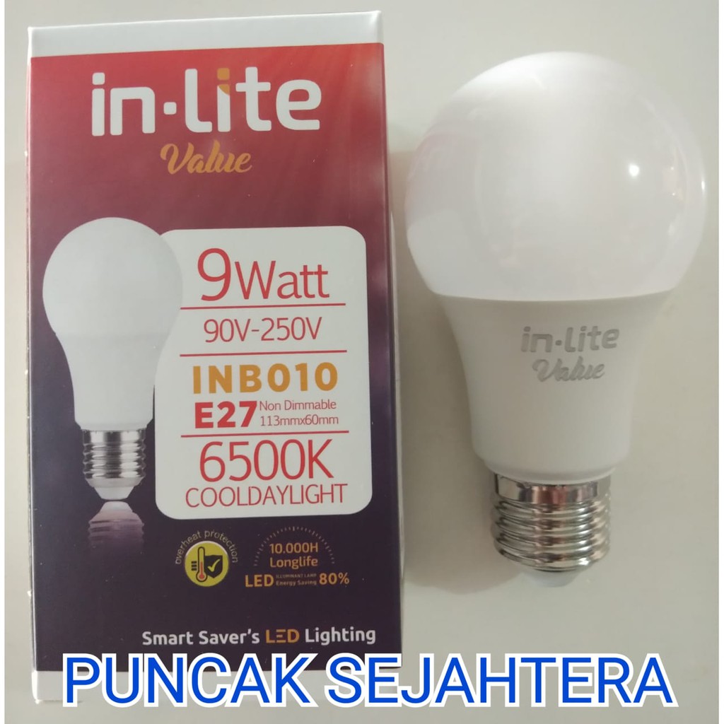  Lampu LED Inlite  9w 9 watt bulb INB010 9W In Lite  Shopee 