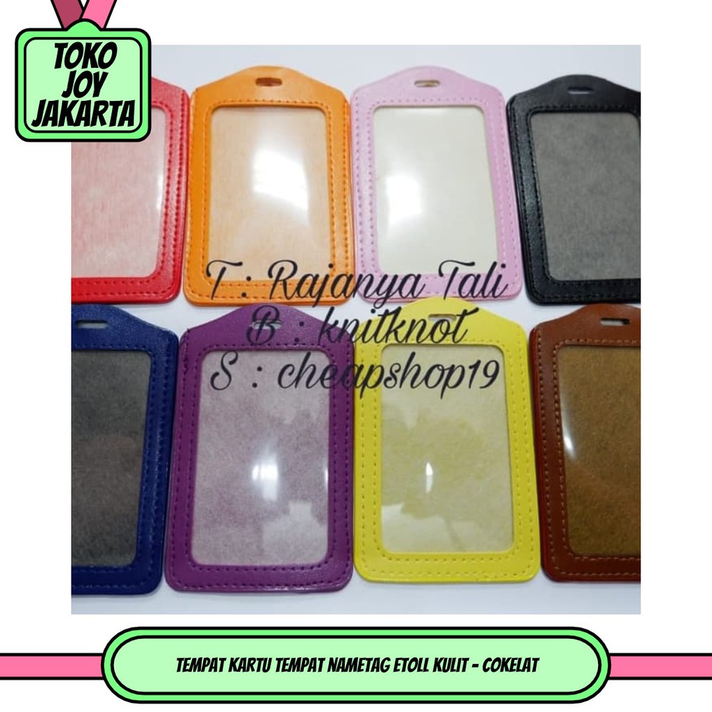 

tempat kartu tempat nametag etoll kulit - Hitam