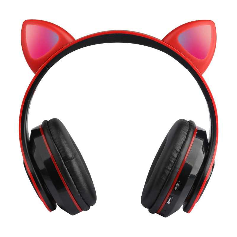 Headset Bluetooth Headphone Telinga Kucing Cute Cat Ear Handset Game Musik Hendset Gaming Blutooth