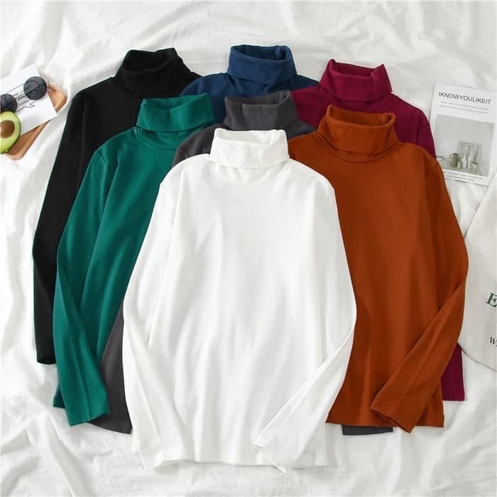 JGO Sweater Halterneck Turtle neck korea bts / fashion baju hangat wanita