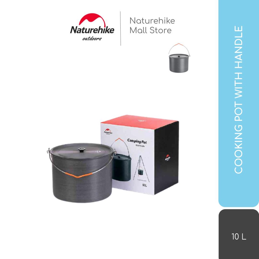 COOKING POT 10L WITH HANDLE NATUREHIKE NH19CJ003 PANCI NESTING CAMPING