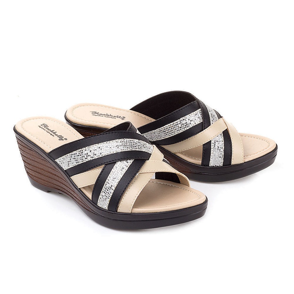  Sandal  Wanita  Buat  Ibu Wedges Blackkelly Shopee Indonesia