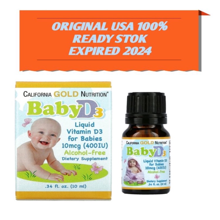 California Gold Nutrition Vitamin D3 Baby 400 iu