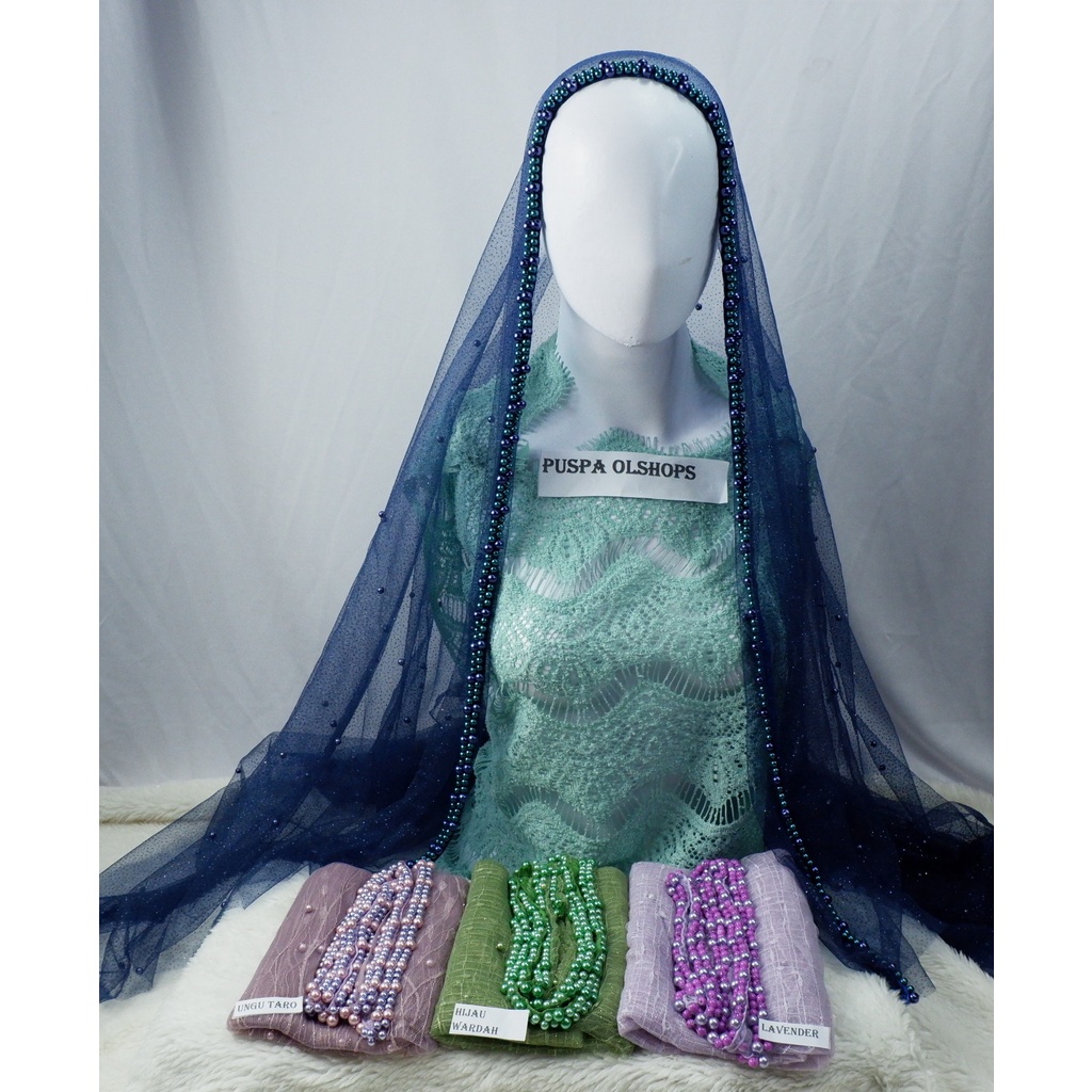 VEIL  MUTIARA SLAYER  PENGANTIN MOTIF ALL VARIAN COLOUR-5