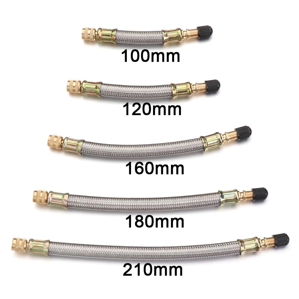 Populer Dipanjangkan Nozzle Stainless Steel MTB Sepeda Aksesoris Skateboard Alat Bersepeda Skuter Katup Adaptor