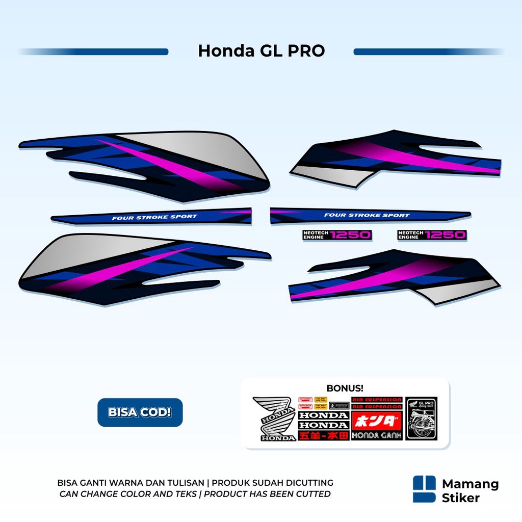 Striping Honda GL Pro Neotech Max Variasi (4) Herex Custom Terbaru Terlaris Keren Simpel Stiker Moto