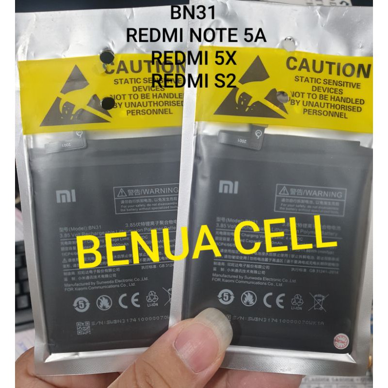 BATRE BATERAI BATEREI XIAOMI REDMI NOTE 5A - REDMI 5X / MIA1 - REDMI S2