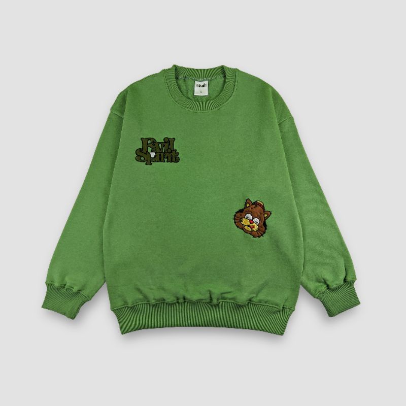 EVILSPIRIT CREWNECK OVERSIZE - FALEA GREEN UNISEX