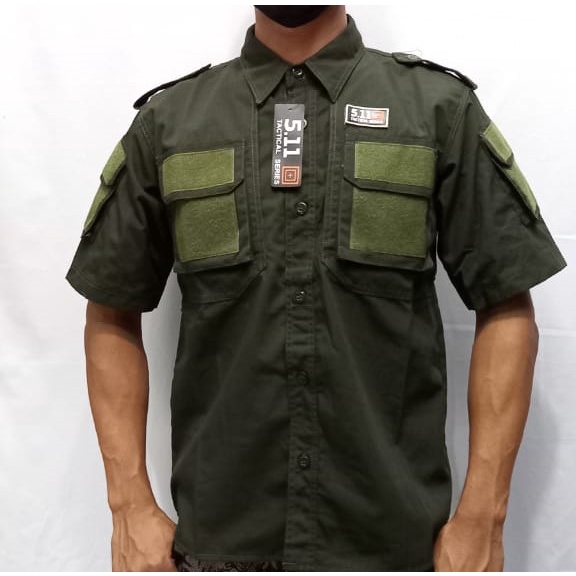 Kemeja Tactical 511 Pendek Hijau Army