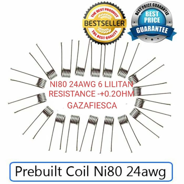 KAWAT PREBUILT COIL NI80 24AWG RESISTANCE 0.2OHM