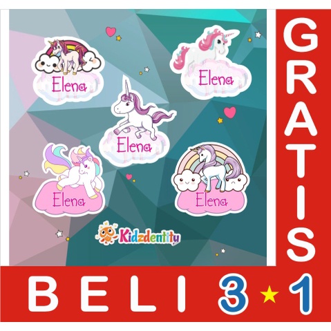 

LABEL NAMA CUTE UNICORN