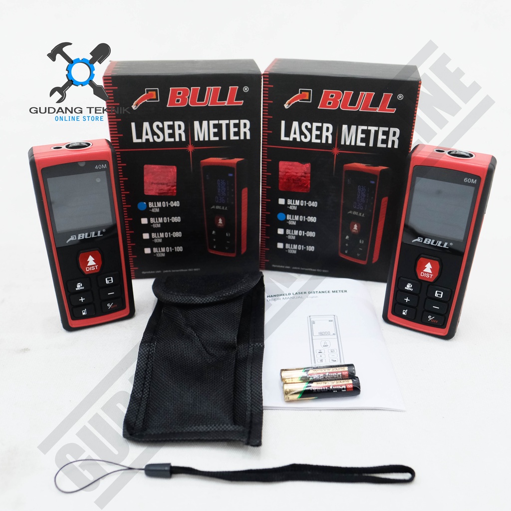 Meteran Laser Digital Bull 40m / 60m - Laser Meter 40 meter / 60 Meter Bull