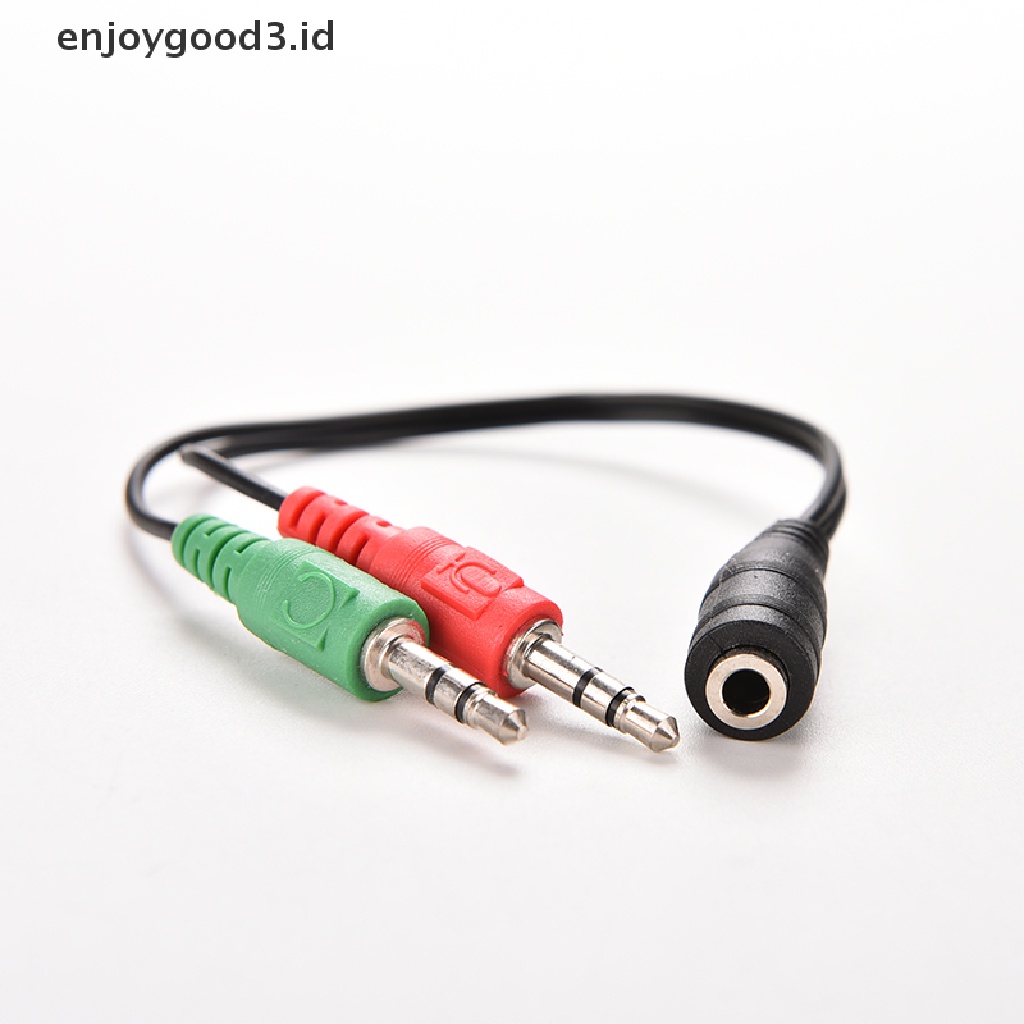 (Rready Stock) Adaptor Splitter Jack Audio 3.5 mm Female Ke 2 Male (ID)