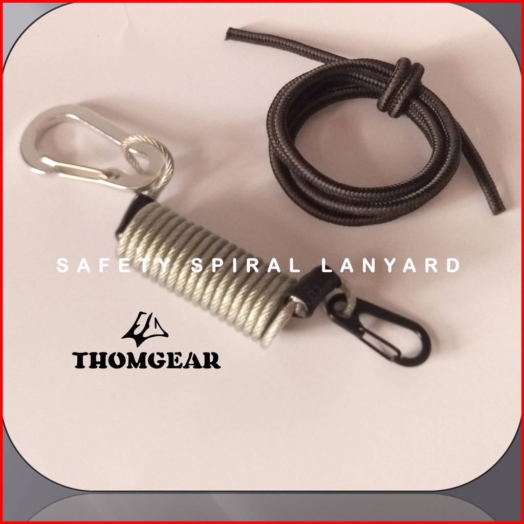 Tali Pengaman Carabiner Gantungan Kunci Spiral Lanyard Besar dan Kecil Custom Untuk Kunci Ratchet Pistol Kontak Motor Mobil Elastis Bahan Kawat Sling Lanyard 06