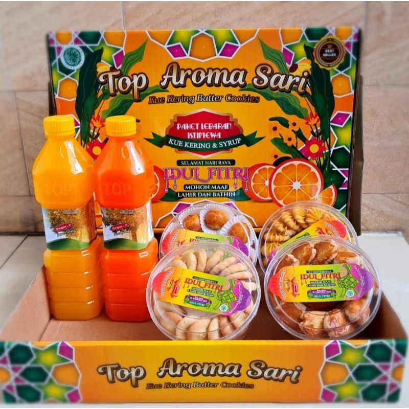 

KUE LEBARAN TOP AROMA SARI ISI 4 TOPLES KUE KERING & 2 SIRUP