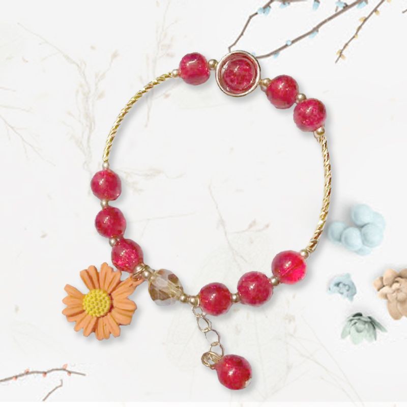 KADO GELANG WANITA SUNFLOWER FASHION JEWELRY ROSERED