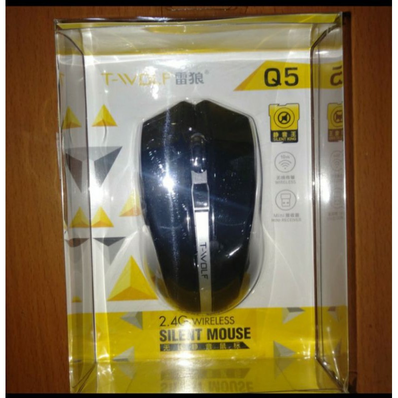 SKU-1104 MOUSE WIRELESS TWOLF Q5 SILENT 6 TOMBOL T WOLF GAMING MOUSE