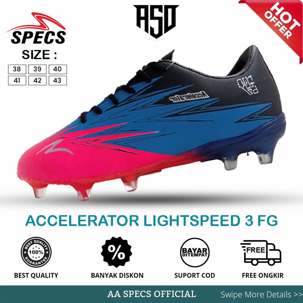 Sepatu Bola Specs Accelerator Lightspeed 3 Fg Reborn Original Terbaru Hitam Pink