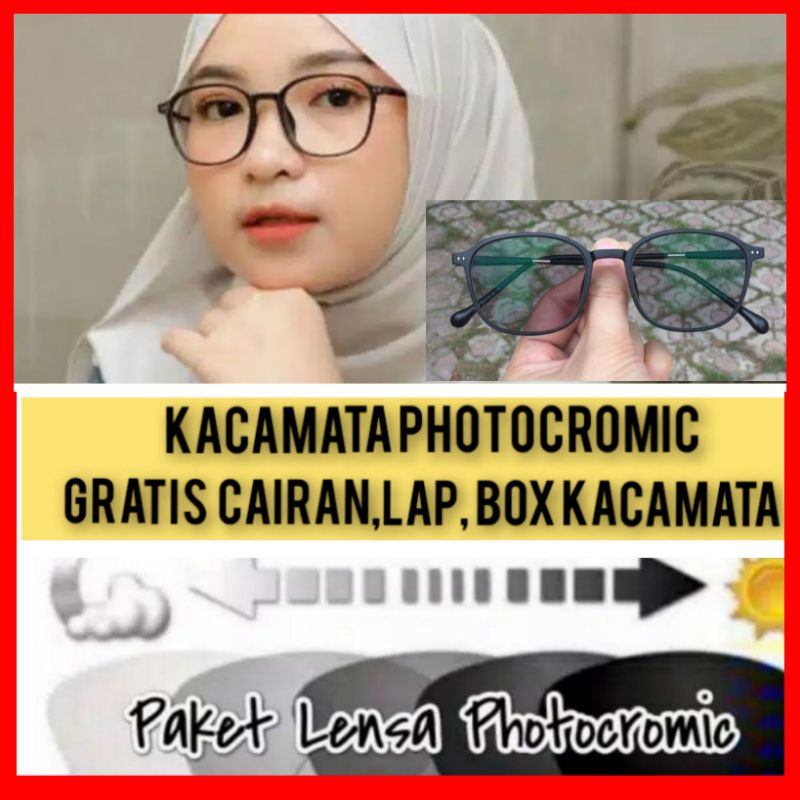 kacamata photocromic frame 2127 lensa normal pria wanita