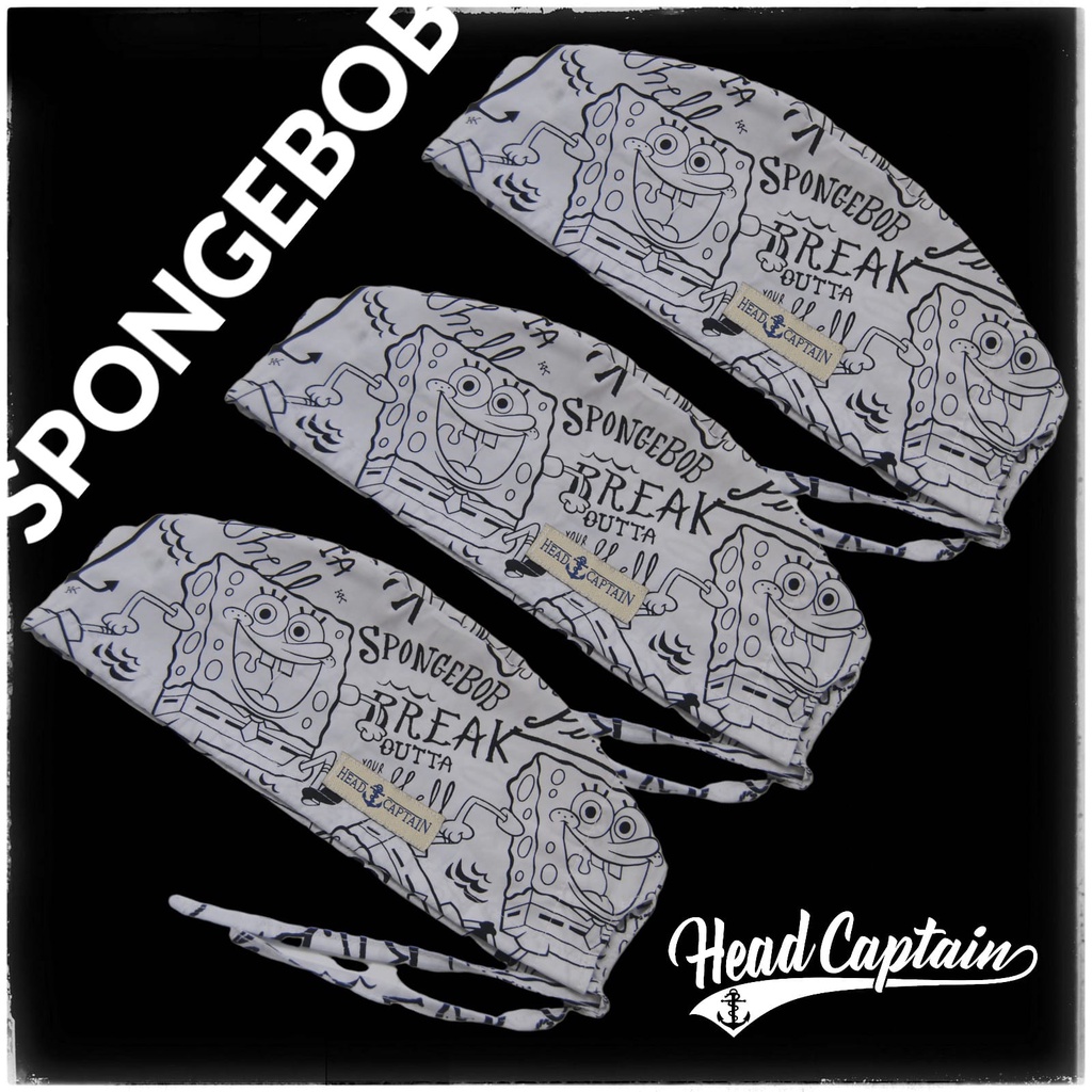 Headcap/ head cap bedah/ headcaptain / topi bedah/ topi dokter/ topi perawat /surgical hat/ SPONGEBO