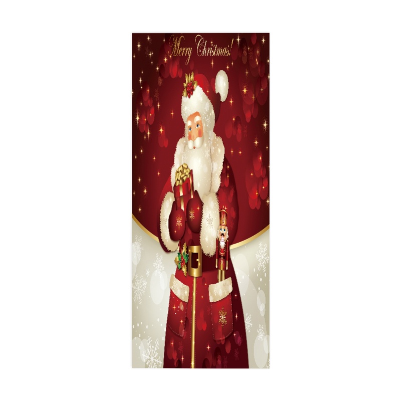 Zzz 2pcs / set Stiker Dinding / Pintu / Kulkas Motif Santa Claus Natal Anti Air Untuk Dekorasi Rumah