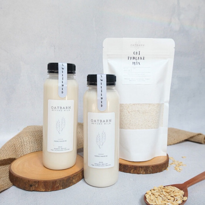 

PROMO [COD] Oat Pancake Kit OatBarn | Premiks Pancake 250 Gram + 2x250ml Oat Milk