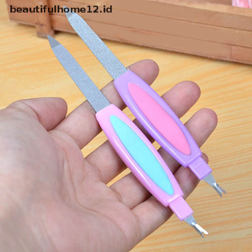 【beautifulhome12.id】 2 in 1 stainless steel nail file scrub buffer double sides pedicure tools .