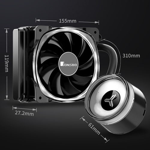 JONSBO TW2-120 PRO ARGB Angel Eyes Liquid Cooling Radiator CPU