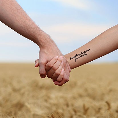 

POTATOO EVERYTHING HAPPENS FOR A REASON Temporary Tatto Sticker