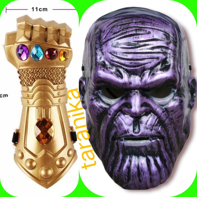 paket topeng+tangan tanos bw avengers 2in1